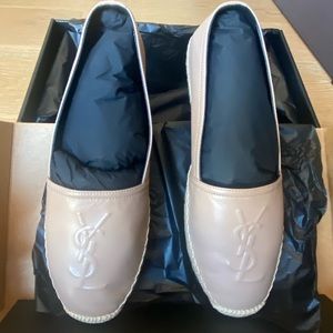 YSL monogram nude espadrilles